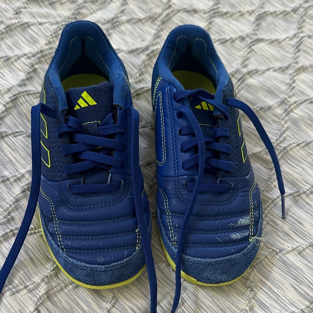 adidas Kids Royal Blue Sneakers with Neon Yellow Accents
